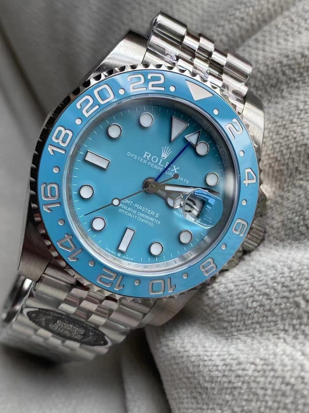 Role_x Oyster perpetual Gmt master Steel-Aqua Blue