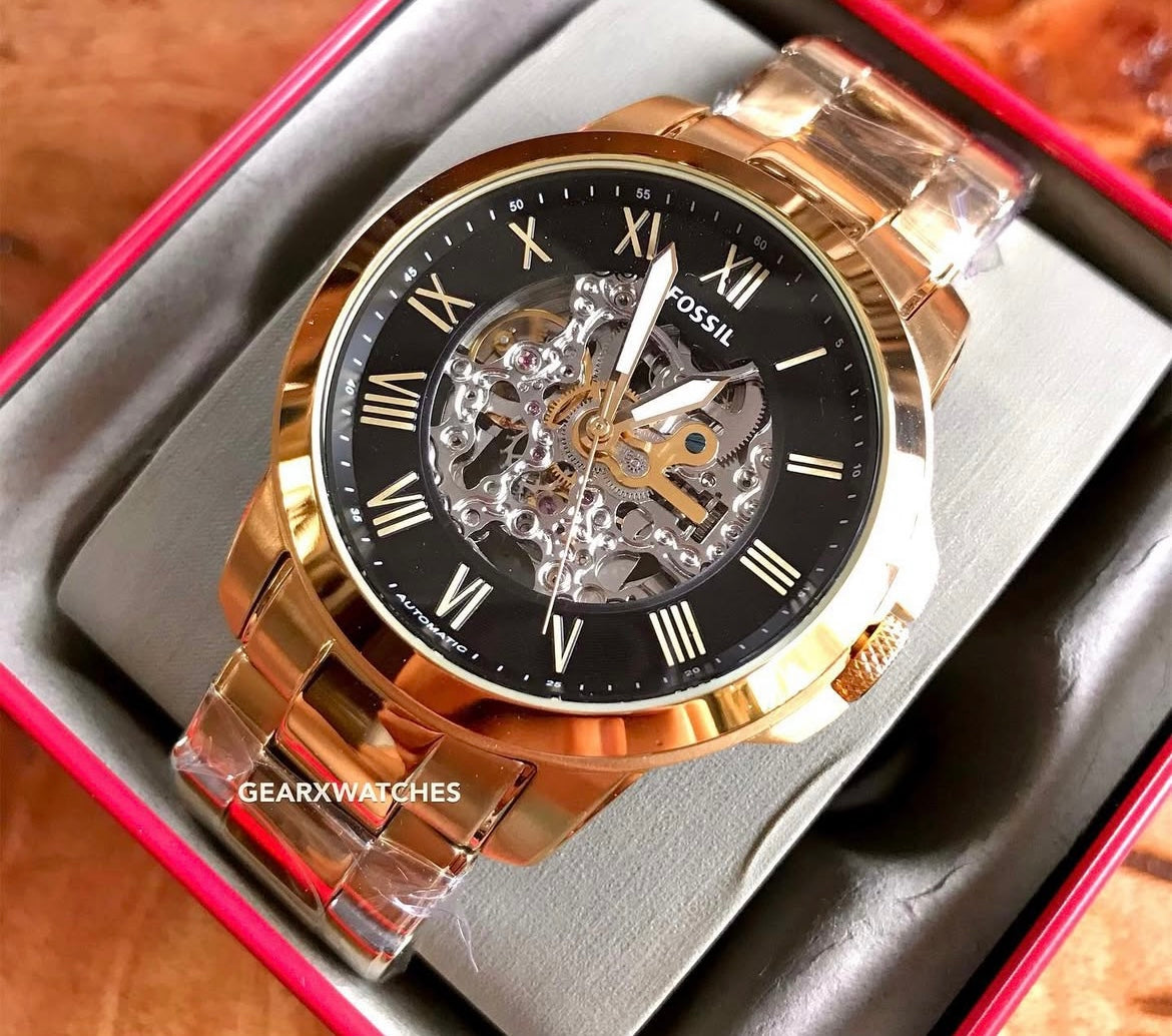 Fossi_l Flynn Automatic Gold-Black