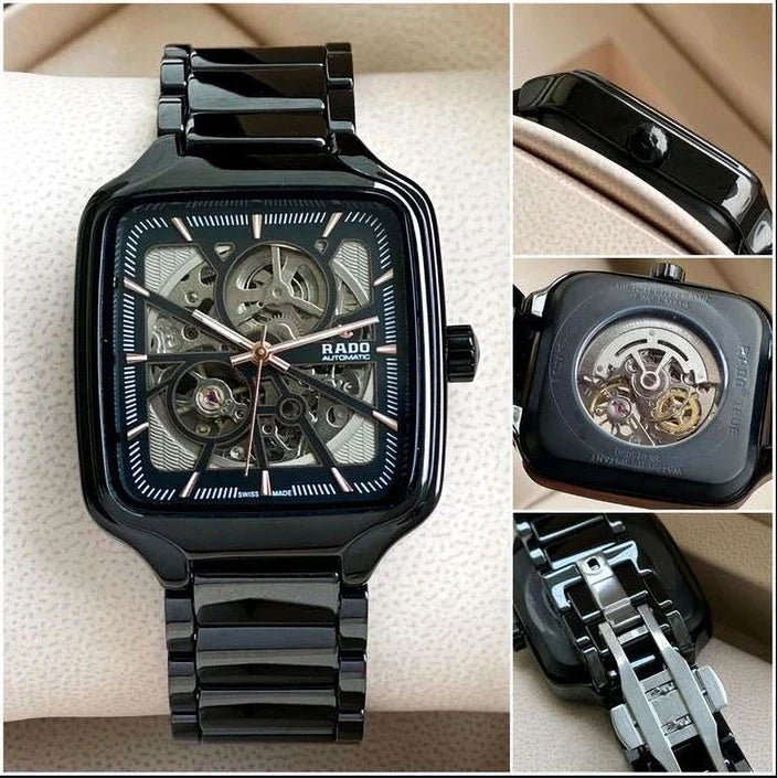 Rad_o True Square Automatic Ceramic Black-Silver
