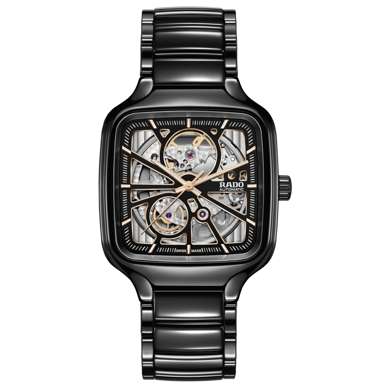 Rad_o True Square Automatic Ceramic Black-Gold