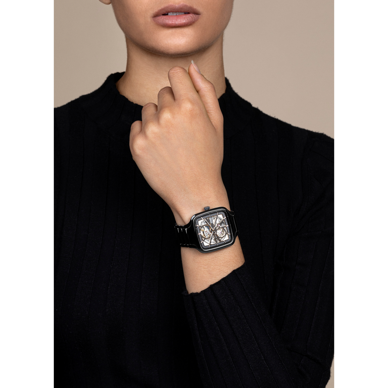 Rad_o True Square Automatic Ceramic Black-Gold
