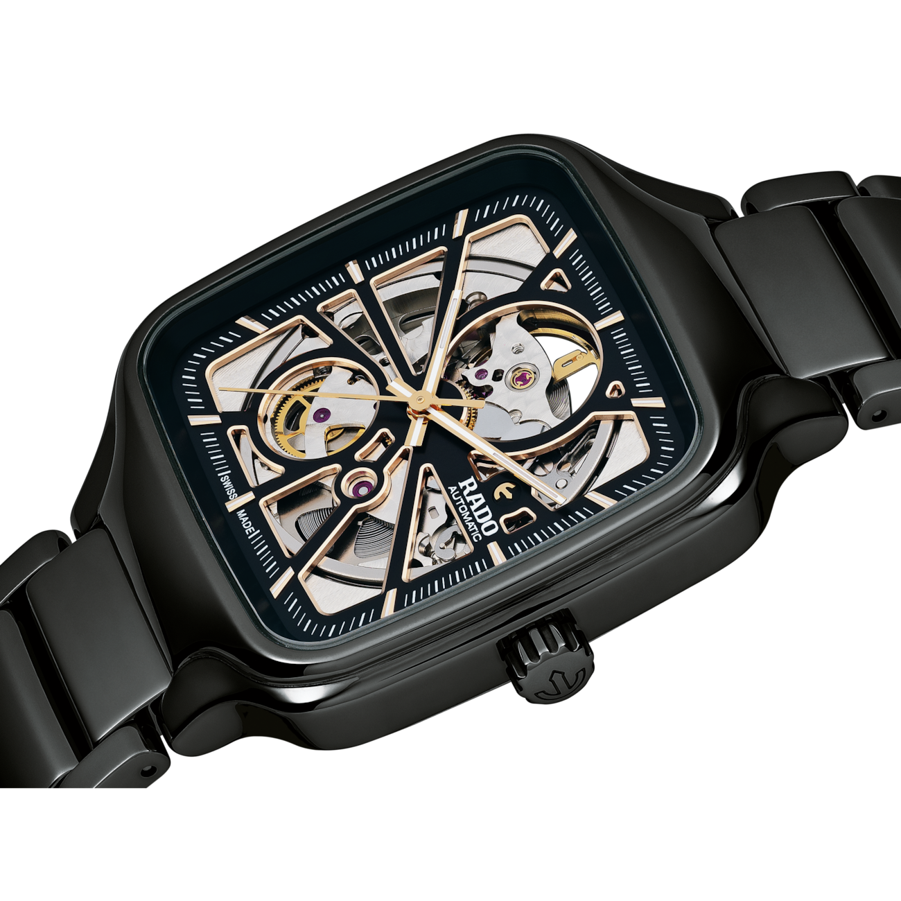 Rad_o True Square Automatic Ceramic Black-Gold